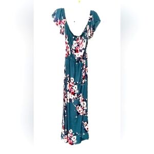 Charlotte Russe summer dress maxi blue green floral  Size: L